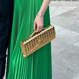 Bottega Gold Long Clutch Bag